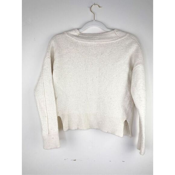 Madewell Size XS Womens Cream Long Sleeve Crop Wool and Yak Hair Sweater - Picture 3 of 6